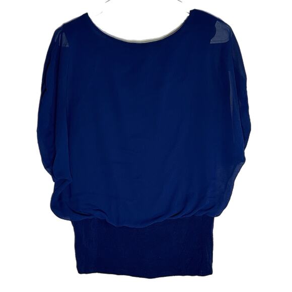 Joseph A Navy Blue Blouse, Small, Pre-owned - Picture 3 of 6